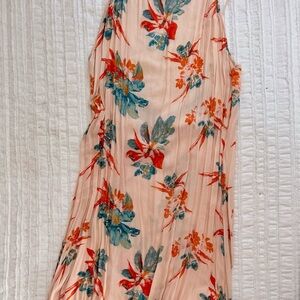 Free People Peach Maxi Dress with Peach & Teal Floral Print